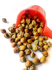 Black Chick Pea or Kala Chana isolated on White Background