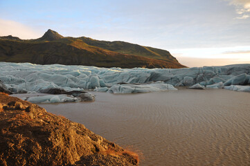 Svinafellsjokull glacier in Vatnajokull National Park, Iceland