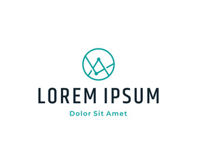 Geometric abstract connect circle logo design vector template