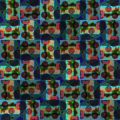 Beach House with Geometric Overlay Cross Pattern