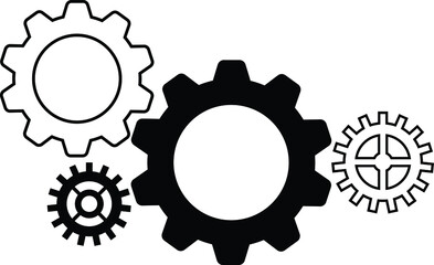 illustration vector icon of setting or wheel gear