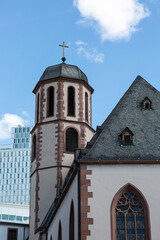 Church bell tower and blue sky
