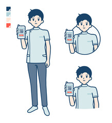 simple nurse man_Smartphone-cashless