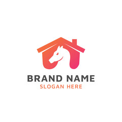 horse house logo design template