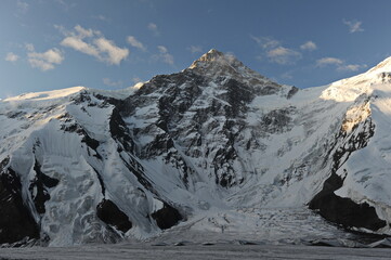 Khan Tengri peak and the Tien Shan ridges on the border of three countries: Kazakhstan, Kyrgyzstan and China.