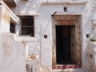 Fototapeta na wymiar An old house, Badami, Karnataka, South India, India