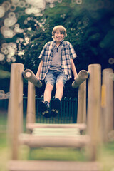 Boy having fun at the playground