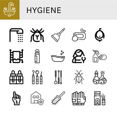 hygiene simple icons set
