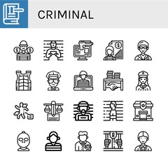 criminal icon set