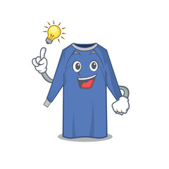 Mascot character of smart disposable clothes has an idea gesture