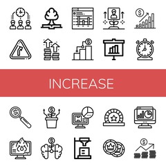 increase simple icons set