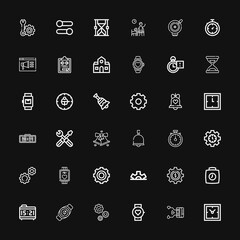 Editable 36 clock icons for web and mobile