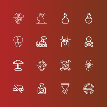 Editable 16 poison icons for web and mobile