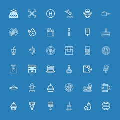 Editable 36 food icons for web and mobile