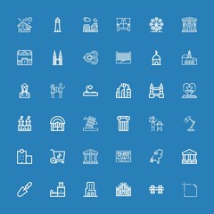 Editable 36 architecture icons for web and mobile