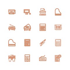 Editable 16 keyboard icons for web and mobile