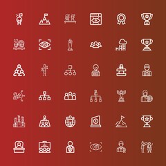 Editable 36 leadership icons for web and mobile