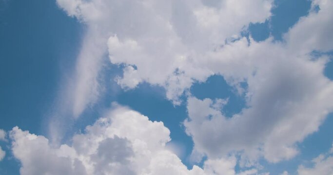 Time lapse of clouds with blue sky