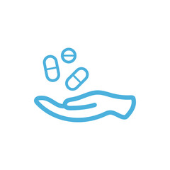 Pill prescription icon vector logo design trendy