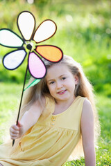 Girl holding a pinwheel