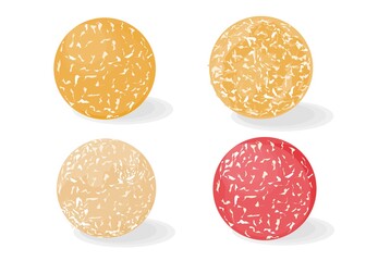 coconut,Nariyal laddu Indian Sweets or Mithai Food Vector