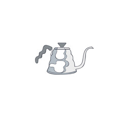 Coffee pot. Kettle. Cartoon art. Isolated vector object on white background.