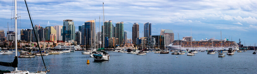 sunset at San Diego downtown