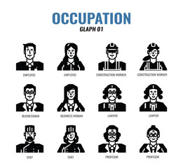 Occupation Avatar glyph icon set01.