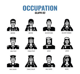 Occupation Avatar glyph icon set03.