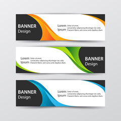 Set of abstract design banner web template. Vector illustration