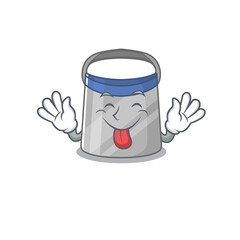 Funny face shield cartoon design with tongue out face