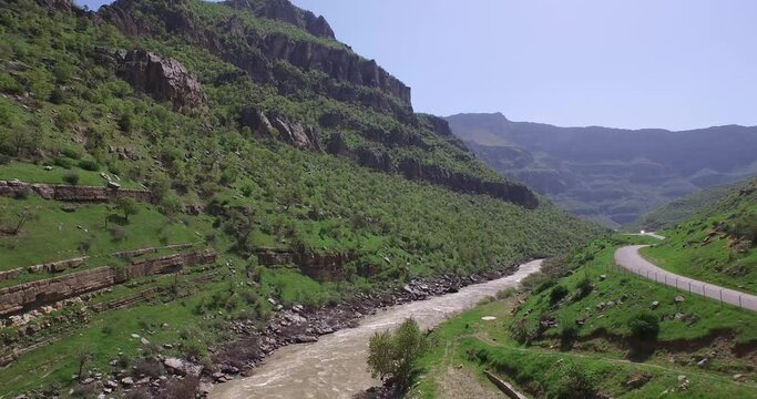 River in mountain of Kurdistan Barzan