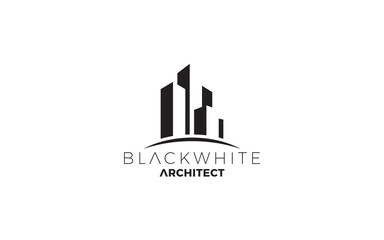 Fototapeta na wymiar Buildings logo forming with modern and simple shape