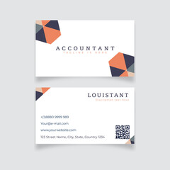 Minimalist polygonal with fresh orange design business card template