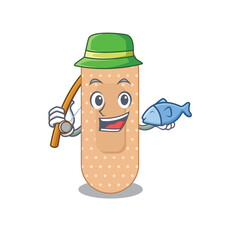 Cartoon design style of standard bandage ready goes to fishing