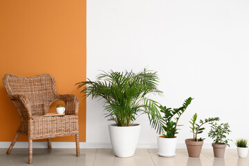 Interior of modern room with armchair