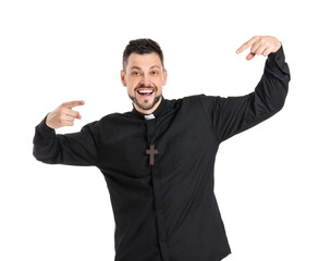 Fototapeta premium Cool priest on white background