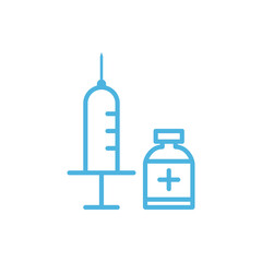 injection syringe flat icon vector logo design trendy