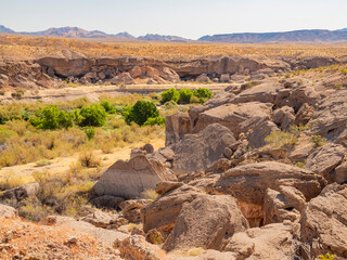 Beautiful nature landscape around Bluff Trail of Lake Mead