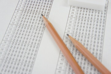 unmarked optical answer sheet