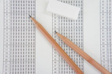 unmarked optical answer sheet