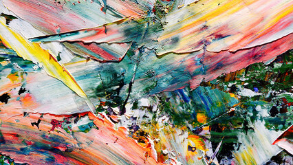 Colorful abstract background wallpaper. Modern motif visual art.  Mixtures of oil paint. Trendy...