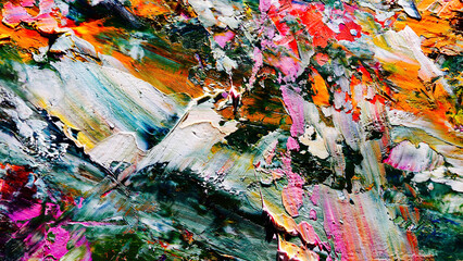 Colorful abstract background wallpaper. Modern motif visual art.  Mixtures of oil paint. Trendy...