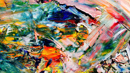 Colorful abstract background wallpaper. Modern motif visual art.  Mixtures of oil paint. Trendy...