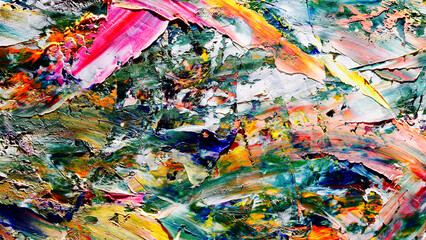Colorful abstract background wallpaper. Modern motif visual art.  Mixtures of oil paint. Trendy...