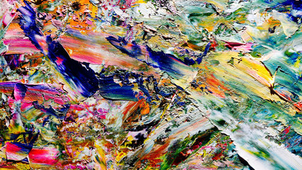 Colorful abstract background wallpaper. Modern motif visual art.  Mixtures of oil paint. Trendy...