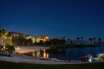 Fotobehang Night view of some beautiful residence house at Lake Las Vegas © Kit Leong