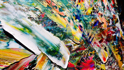 Colorful abstract background wallpaper. Modern motif visual art.  Mixtures of oil paint. Trendy...