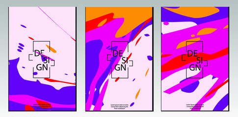 Modern Abstract Composition covers design with abstract pattern. trendy color gradients. Future Poster template layout. Brochure covers, with hand painted lines, curves geometry. Gradient elements.
