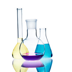 The glass bulb. Chemical flask. Chemical vessels. Glassware.